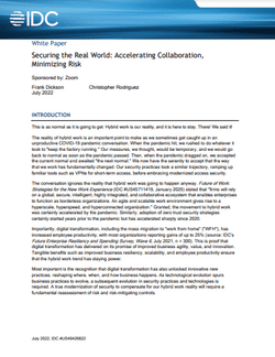 Securing the Real World: Accelerating Collaboration, Minimizing Risk