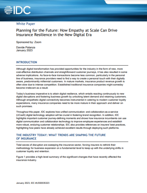 Planning for the Future: How Empathy at Scale Can Drive  Insurance Resilience in the New Digital Era