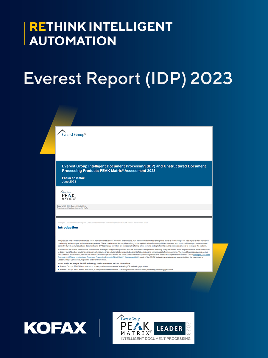 Everest Group Intelligent Document Processing (IDP) and Unstructured Document Processing Products PEAK Matrix® Assessment 2023