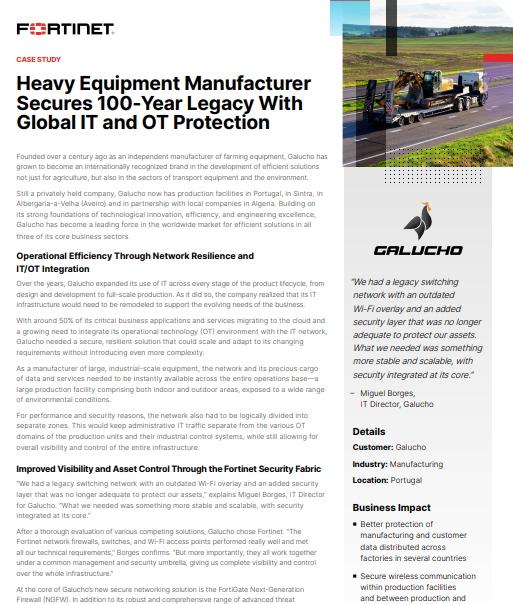 Heavy Equipment Manufacturer Secures 100-Year Legacy With Global IT and OT Protection