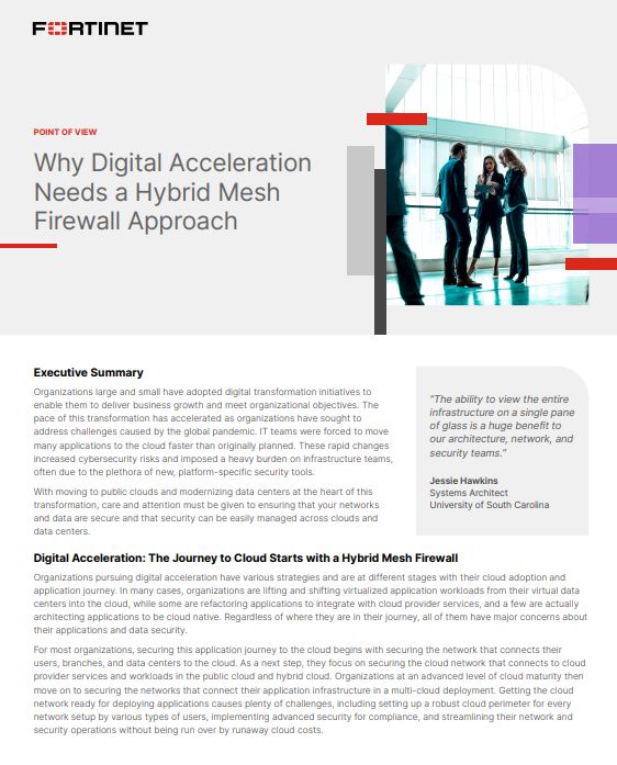 Why Digital Acceleration  Needs a Hybrid Mesh  Firewall Approach