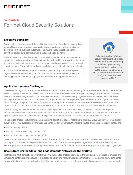 Fortinet Cloud Security Solutions